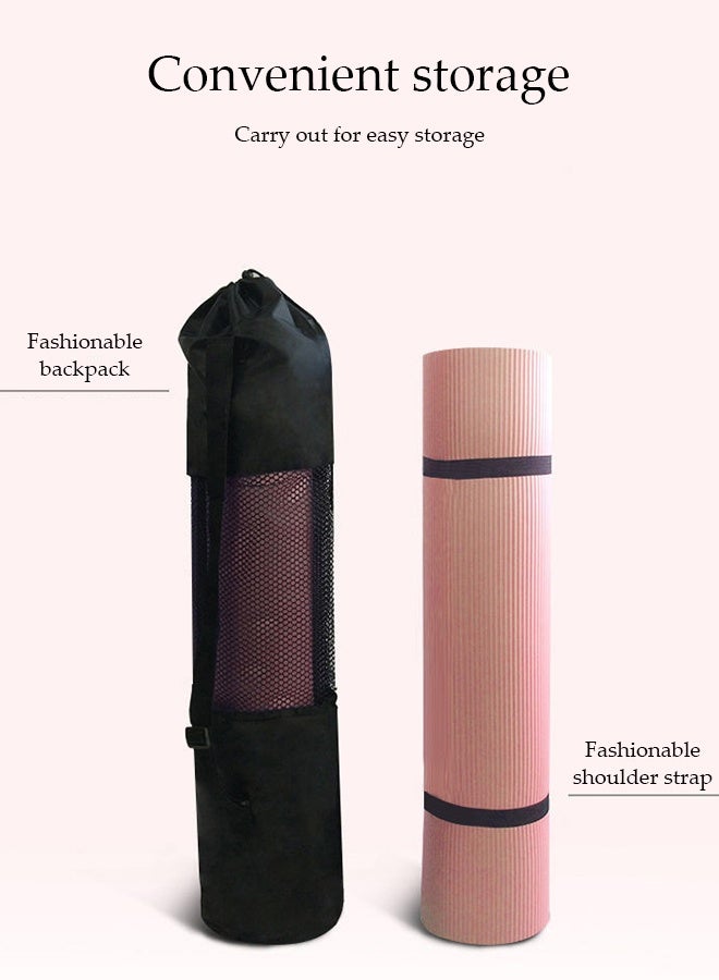 DUNISO 10mm Anti-Slip Yoga Mat，Anti-Tear Exercise Mat for Men & Women， Knees Supportive Exercise Mat，for Home Yoga, Pilates, Stretching, Floor & Fitness Workouts，185*61cm，Pink  - Image 5