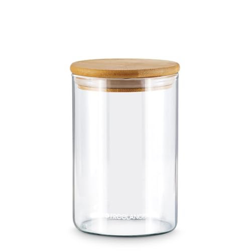 Freelance Borosilicate Glass Jar with Wooden Lid -800ml Capacity Jars - Airtight Glass Storage Container for Kitchen - 100% Safe Borosilicate Glass Containers with Lid for Food Storage - Image 1