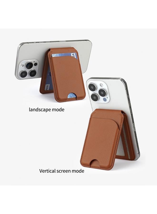 Two-fold Rotating Phone Holder MagSafe Leather Card Bag  - Image 4
