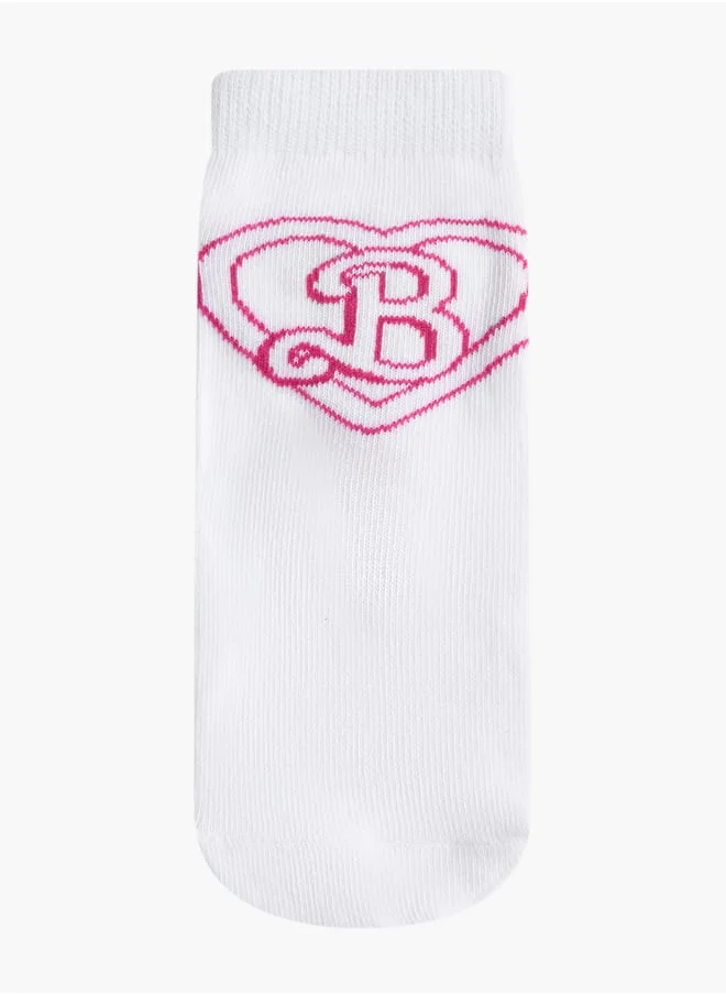 باربي Girls Print Non-Terry Ankle Length Socks - Set of 5