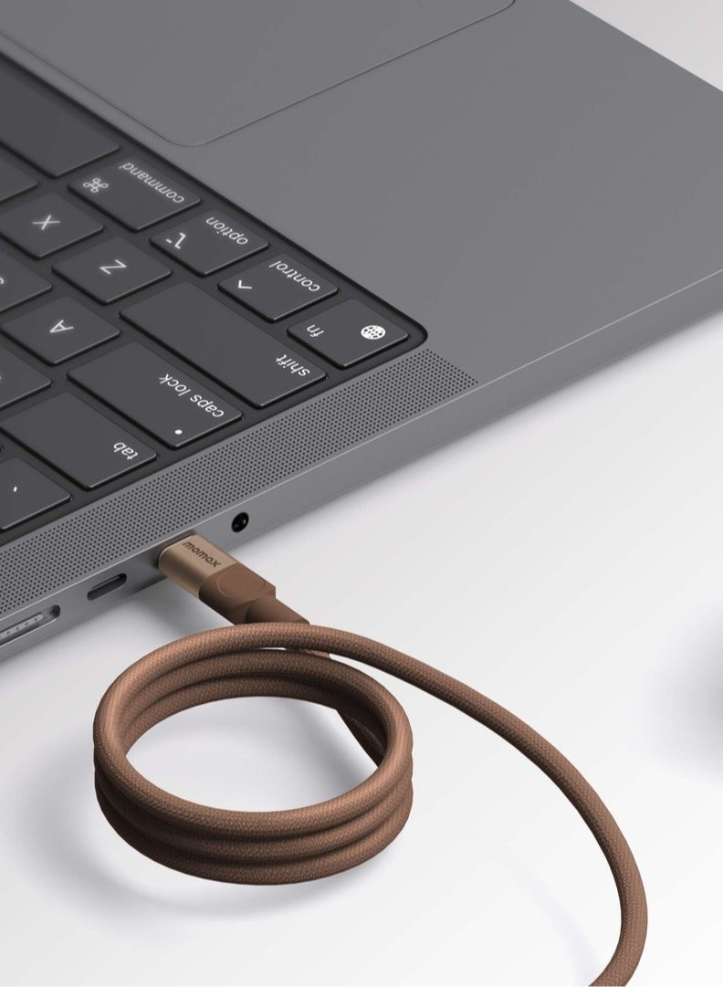 Momax Mag Link 60W QC 3.0 (2 Meter) USB-C to USB-C Fast Charging Magnetic Cable - Desert Titanium - Image 4