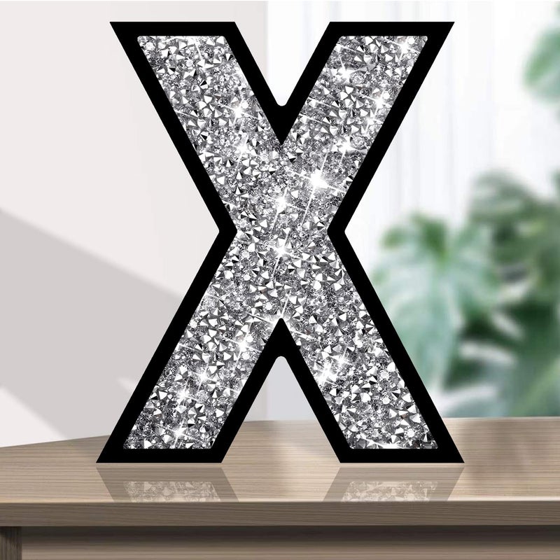 XIHACTY Letters Signs for Home D?cor Crystal Crushed Diamond Accent Sign for Wall Decor  Black DIY Custom Capital Letters for a Decoration on Bar  Desk  Dresser  Party Birthday  Wedding.(X) - Image 3