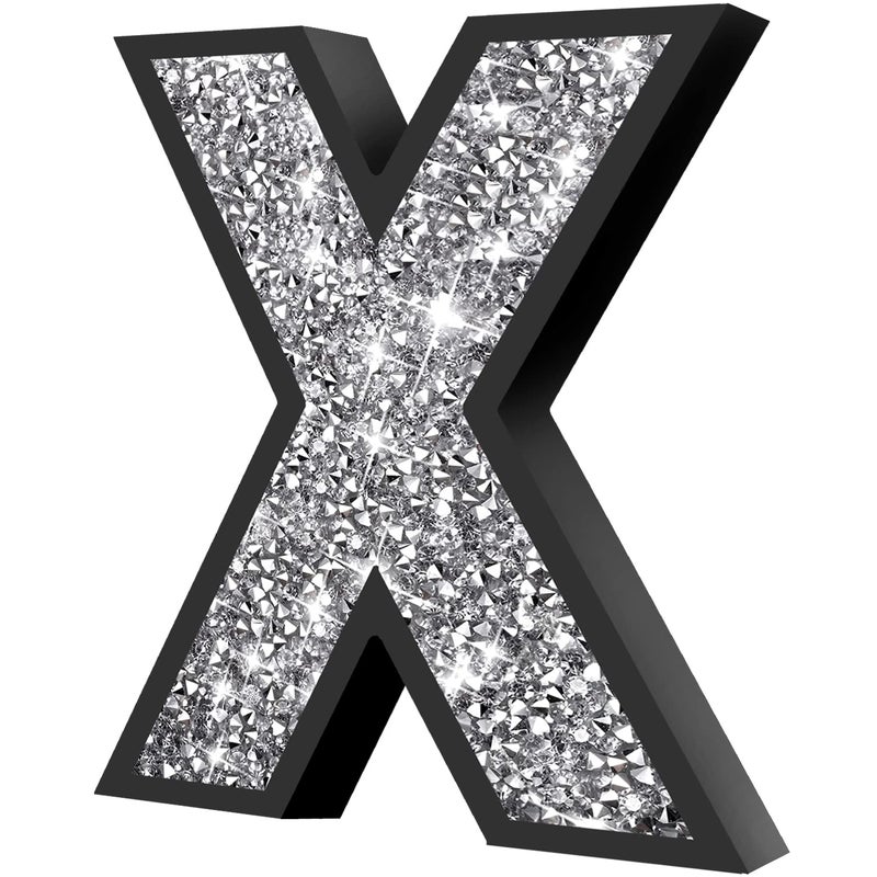 XIHACTY Letters Signs for Home D?cor Crystal Crushed Diamond Accent Sign for Wall Decor  Black DIY Custom Capital Letters for a Decoration on Bar  Desk  Dresser  Party Birthday  Wedding.(X) - Image 2