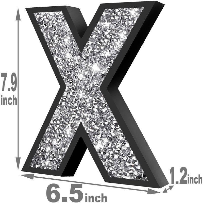 XIHACTY Letters Signs for Home D?cor Crystal Crushed Diamond Accent Sign for Wall Decor  Black DIY Custom Capital Letters for a Decoration on Bar  Desk  Dresser  Party Birthday  Wedding.(X) - Image 5