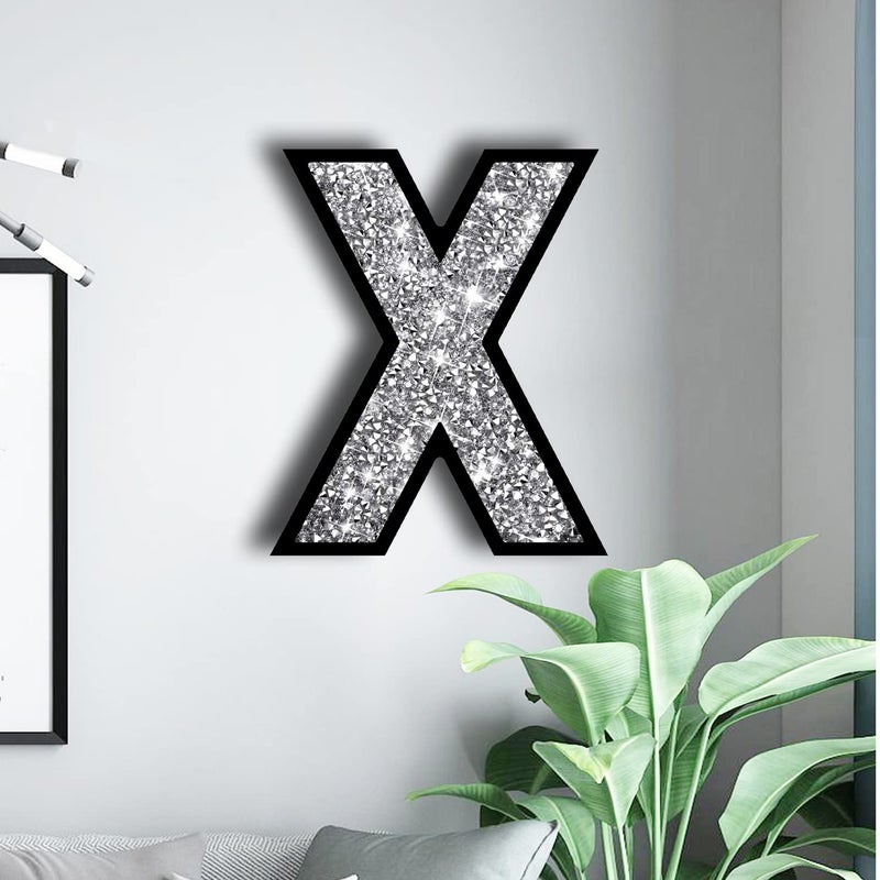 XIHACTY Letters Signs for Home D?cor Crystal Crushed Diamond Accent Sign for Wall Decor  Black DIY Custom Capital Letters for a Decoration on Bar  Desk  Dresser  Party Birthday  Wedding.(X) - Image 4