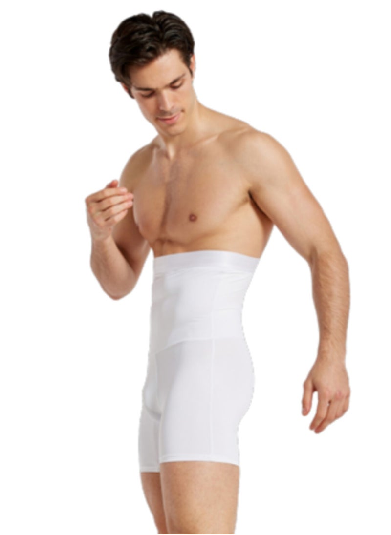 Generic Men's White High-Waisted Shorts that Compress the Thigh and Abdomen  - Image 1