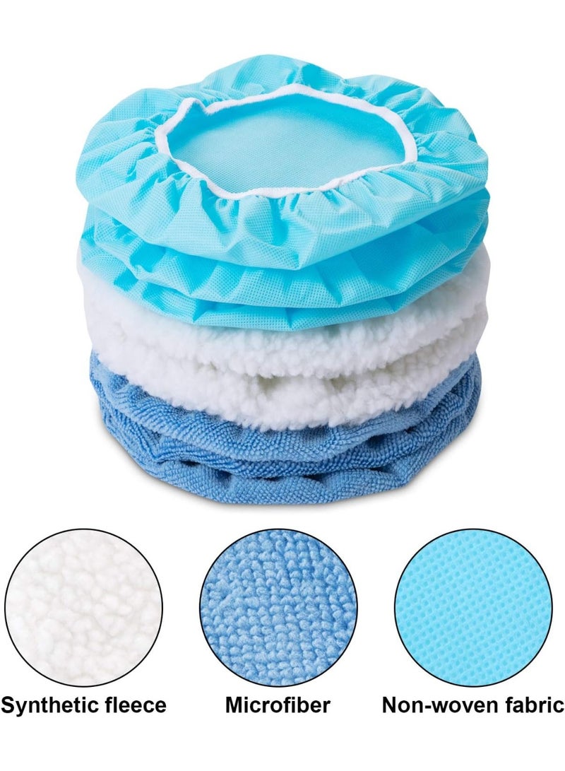 28 Pieces Car Orbital Buffer Polisher Pad Bonnet Microfiber Max Bonnet Polishing Buffing Pad Cover (5-6 Inches) - Image 2