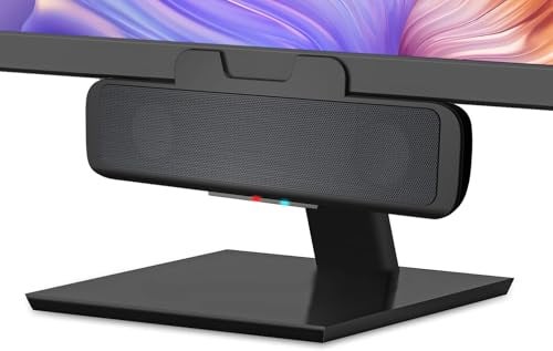 سماعة بار بلوتوث USB من سايبر أكوستيكس CA2890BT سماعة تعمل بالطاقة USB مع سماعة هاتف للكمبيوتر وبلوتوث للاتصال في نفس الوقت بالهواتف الذكية تثبت على الشاشة مع عناصر تحكم مريحة