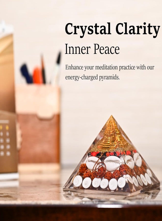 ZAICUS Laxmi Pyramid with Shree Yantra & Gomti Chakra 90mm - Powerful Vastu Symbol for Wealth, Prosperity & Positive Energy - Ideal Spiritual Gift for Financial Success & Growth - Image 2
