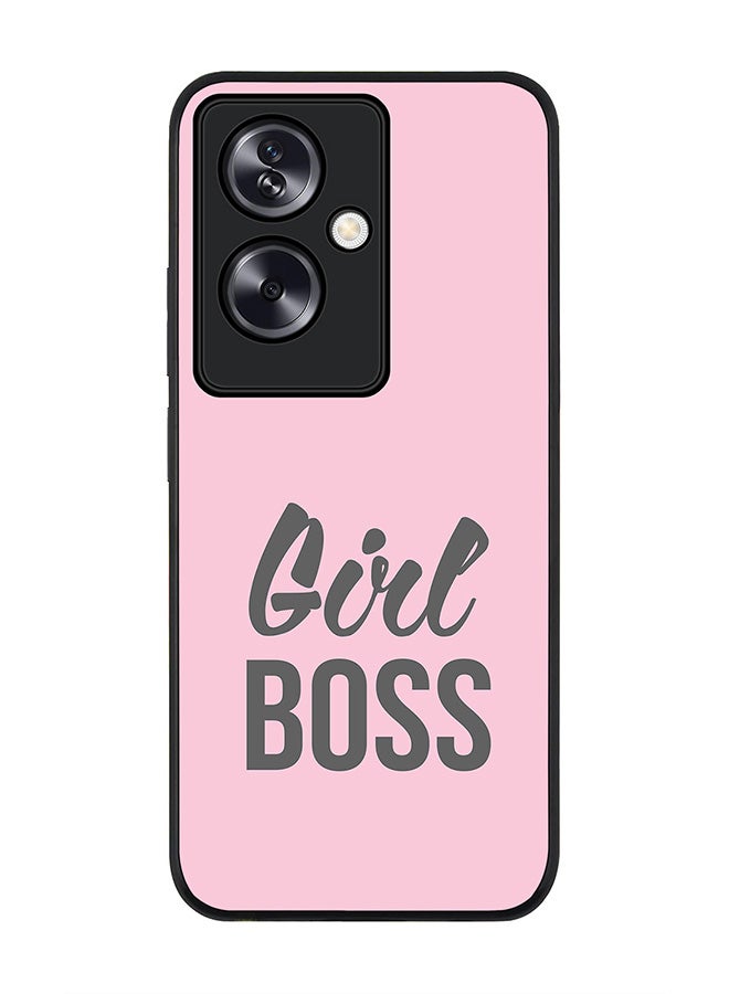 Stylizedd Rugged Black Edge Case for OnePlus Nord N30 SE, Slim fit Soft Case Flexible Rubber Edges Anti Drop TPU Gel Thin Cover - Girl Boss (Pink) - Image 1