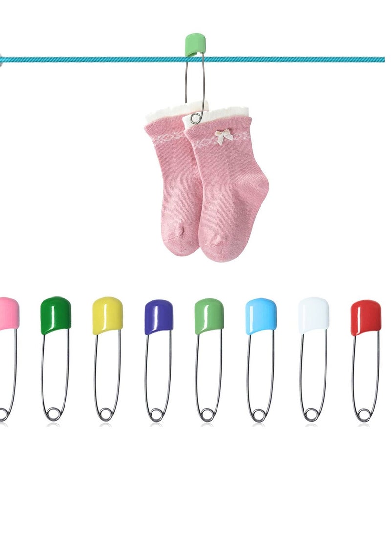 Y&D - Diaper Pins, 50 Pieces of Colorful Pins Hanging Children's Plastic Buckle with Safety Locking Closure Baby's Hooks Quick Drying (5.4 cm) - Image 1