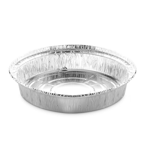 MontoPack 9” Round Aluminum Foil Pans | Disposable Containers with Straight Walls for Storing, Serving, Baking & Reheating | Freezer and Oven Safe, Recyclable, USA-Made | 50-Pack of Tins for Meal Prep - Image 3