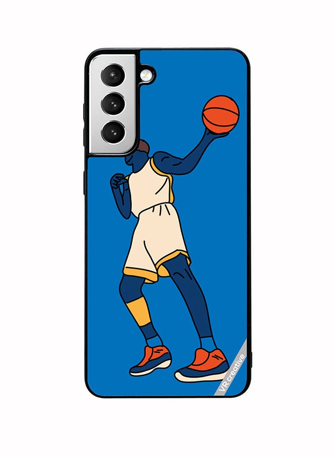 VR CREATIVE Protective Case Cover For Samsung Galaxy S22 Plus 5G Basketball Player In Action With Ball Design Multicolour - Image 1