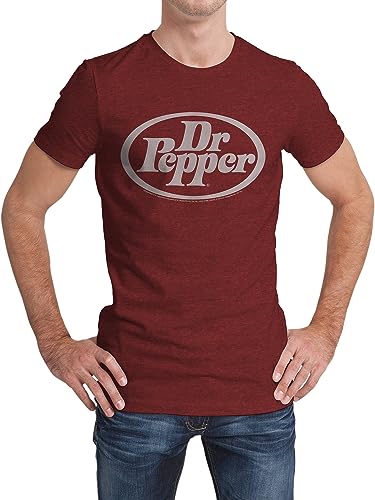 Tee Luv Dr Pepper Oval Logo on Crimson Soft Touch Tee-medium Brick Black Heather - Image 3