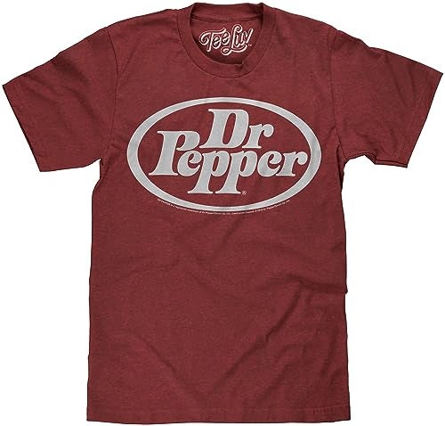 Tee Luv Dr Pepper Oval Logo on Crimson Soft Touch Tee-medium Brick Black Heather - Image 1