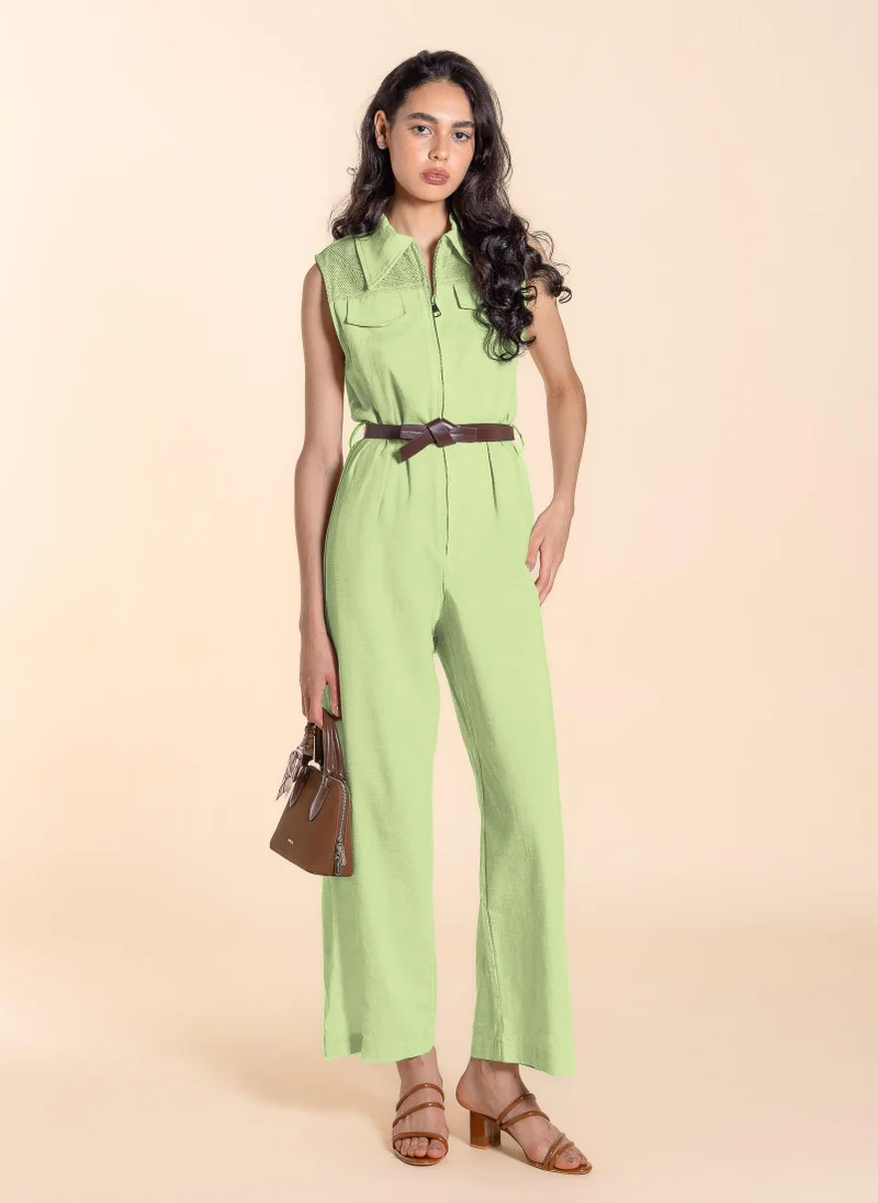 DETAILED JUMPSUIT WITH BELT