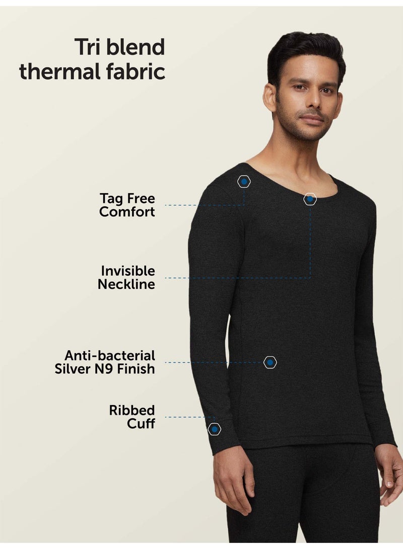 اكس واي اكس اكس ملابس داخلية حرارية فائقة النعومة بأكمام طويلة من القطن الغني IntelliHeat للرجال (الجزء العلوي فقط) - Image 4