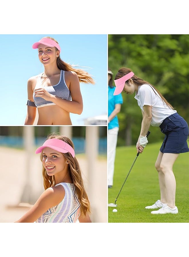 YJ Sun Visors Cap Adjustable Empty Top Baseball Cap Cotton Ball Caps Lightweight Sports Outdoor Sun Protection Cap Hats for Women Men - Image 5