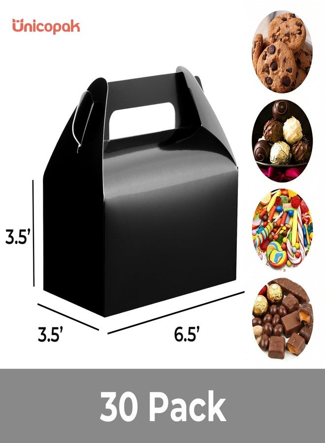 UnicoPak 30 Pack Black Gable Treat Boxes, Party Favor Boxes, Gift Boxes for Kids, for Snacks, Candy, Toys, Birthday Party, Wedding, Halloween, Christmas – 6.5x3.5x3.5 Inches - Image 2