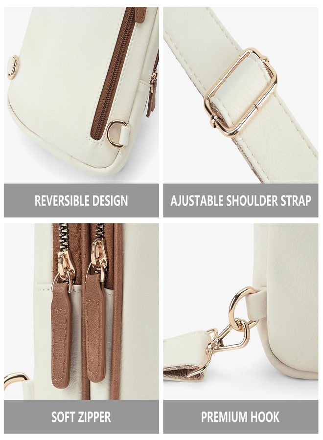 WESTBRONCO Small Sling Bag for Women Nylon Crossbody Sling Backpck Lightweight for Travel Casual Daily, Pu-beige - Image 4