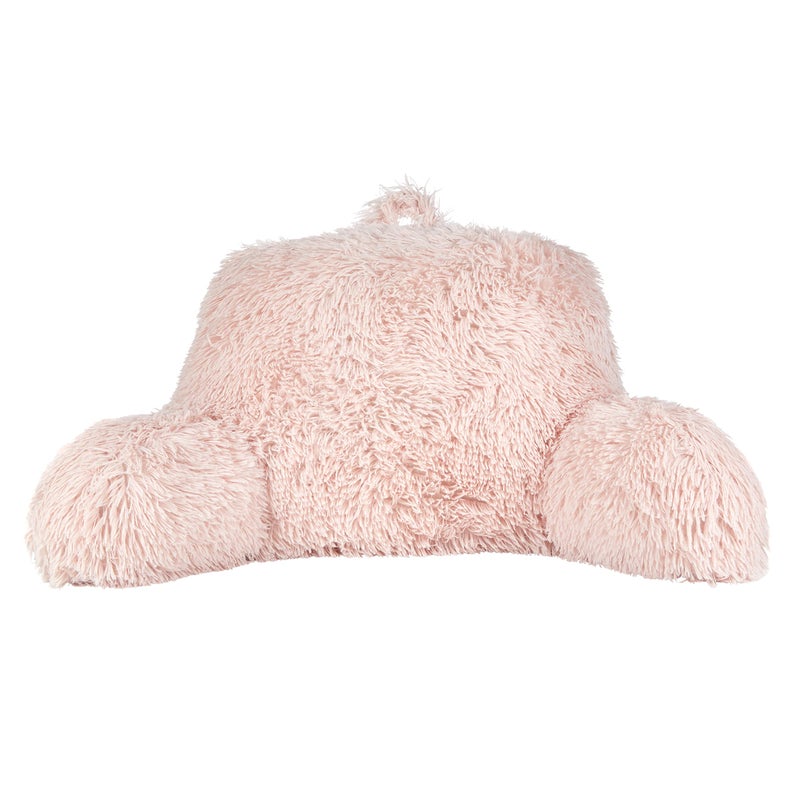 Klear Vu Klear Vu Shaggy Reading Pillow Back Rest Body Pillow for Adults and Kids Lumbar and Arm Support on Bed Chair Couch Sofa and Floor 30 x 21 One Size Dusty Rose