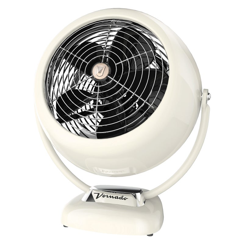 Vornado Vornado VFAN Sr Vintage Fan  Large Retro Metal Air Circulator for Cooling  Decor  3 Speeds Adjustable Tilt  Vintage White 