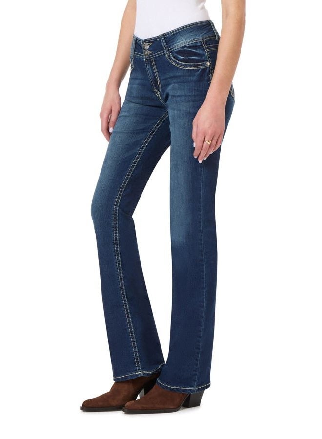 Wallflower Women's InstaStretch Luscious Curvy Bootcut Jeans, Heidi, 9 Long - Image 1