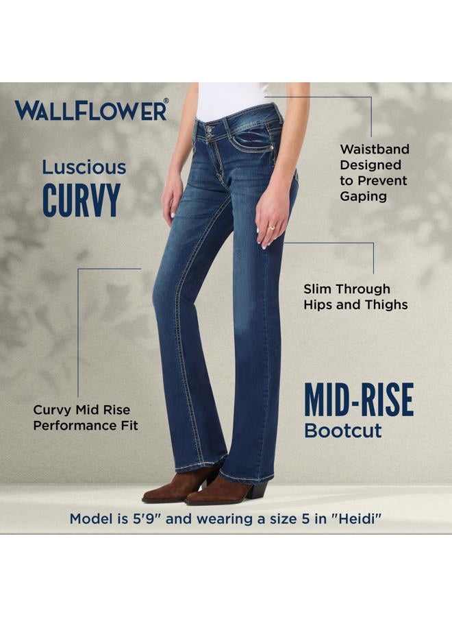 Wallflower Women's InstaStretch Luscious Curvy Bootcut Jeans, Heidi, 9 Long - Image 4