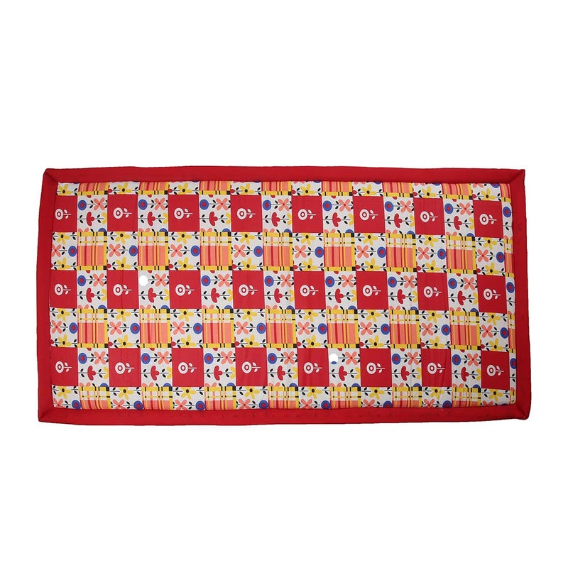 Generic Future Lifestyle Foldable Cushion Mat Korai River Grass 3 X 6 ft Fabric Red Cotton Single Fold with 18 MM Soft Foam Comfort Sleep - Image 4