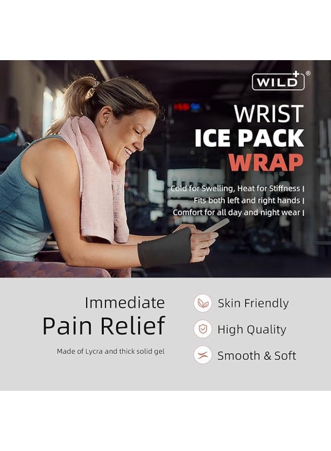 WILD+ Wrist Ice Pack Wrap, Hot Cold Therapy Packs for Hands, Reusable Gel-Filled Wrist Brace for Carpal Tunnel Relief, Compression Sleeve for Arthritis, Tendonitis, Sports Injuries, Surgery Recovery - Image 5
