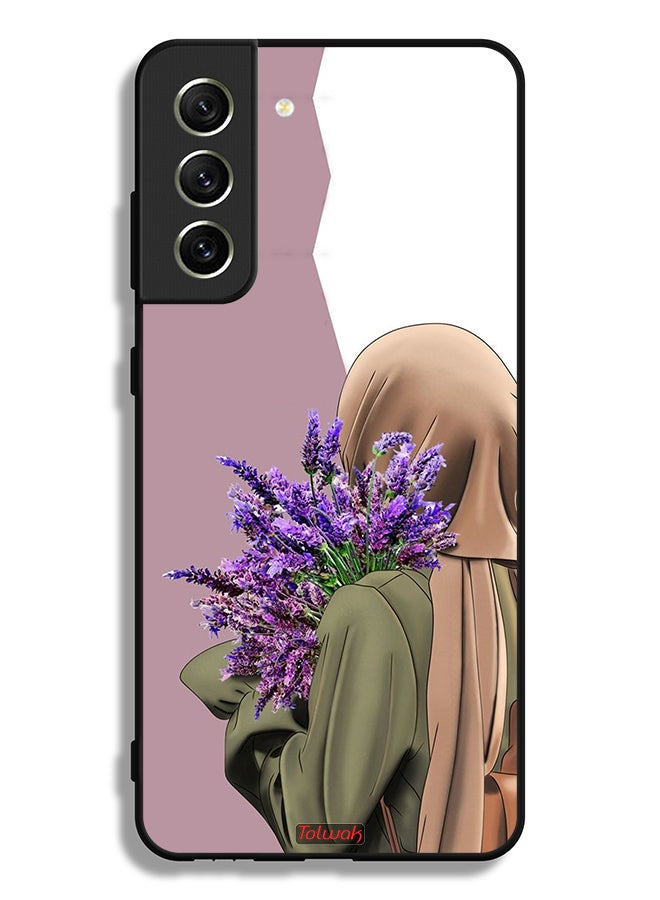 Tolwak Samsung Galaxy S21 FE 5G Protective Case Cover Holding Flower - Image 2