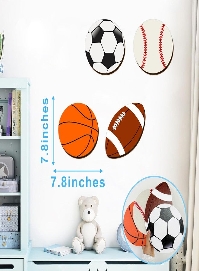 THEYGE Sport Ball Wall Decor Wood Sports Room Decorations Ball Room Decor Sport Wall Art Plaque Wooden Soccer Baseball Basketball Rugby Football Decor For Boys Room Kids Bedroom Teens Playroom Nursery - Image 5