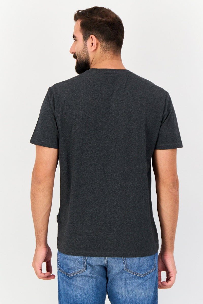 VINCE CAMUTO Men Crew Neck Short Sleeve Heather T-Shirt, Charcoal - Image 3