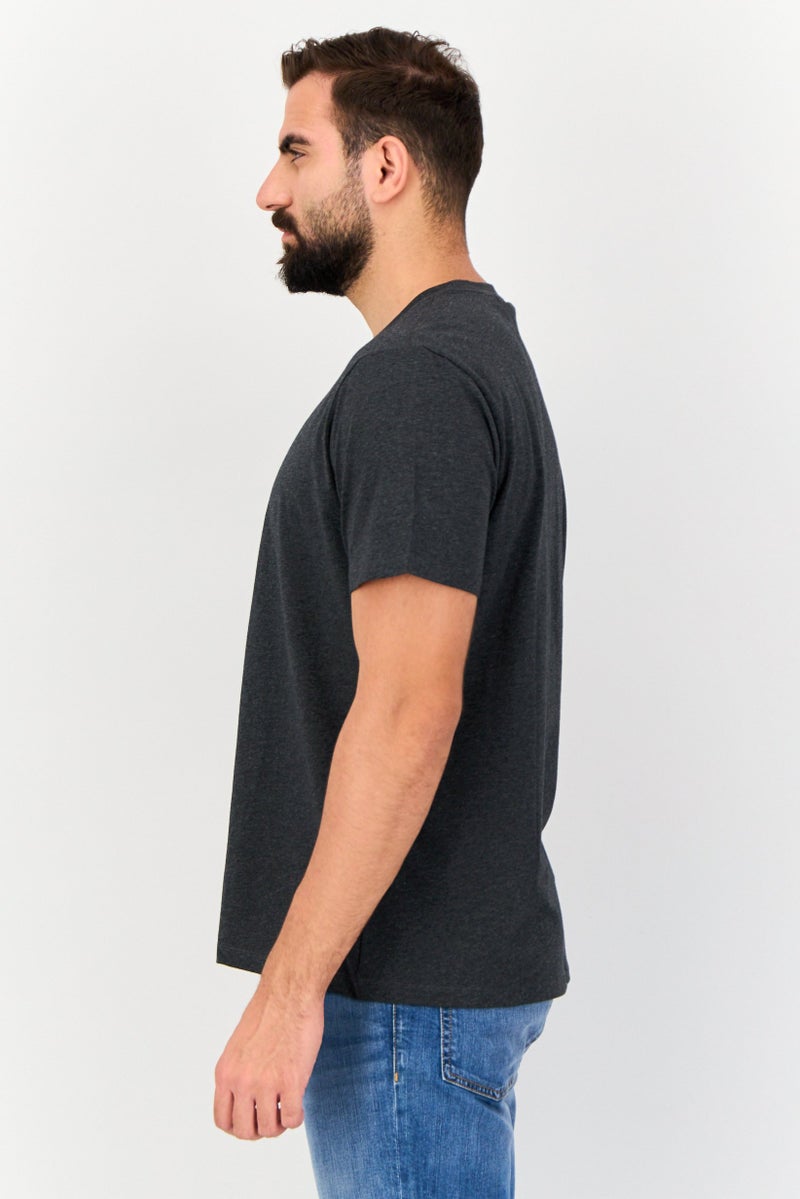 VINCE CAMUTO Men Crew Neck Short Sleeve Heather T-Shirt, Charcoal - Image 4