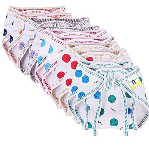 Toddylon Baby Products New Born Baby Clothes | Cloth Diapers | Langots | Nappies | Cotton | Reusable | Washable | Nappy (0-6 Months, Pack of 10) - Image 1