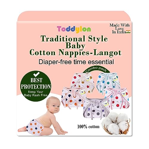 Toddylon Baby Products New Born Baby Clothes | Cloth Diapers | Langots | Nappies | Cotton | Reusable | Washable | Nappy (0-6 Months, Pack of 10) - Image 3