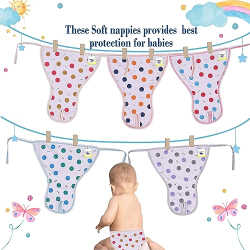 Toddylon Baby Products New Born Baby Clothes | Cloth Diapers | Langots | Nappies | Cotton | Reusable | Washable | Nappy (0-6 Months, Pack of 10) - Image 5