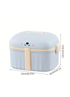 IMUU IMUU 1Pc Portable Plastic Cute Dog Design Emergency Medicine Storage Box Detachable Tray Lock With Handle First Aid Kit Box Vanity Jewellery Organiser Box For Jewellery Cosmetic Sky Blue  - Image 2