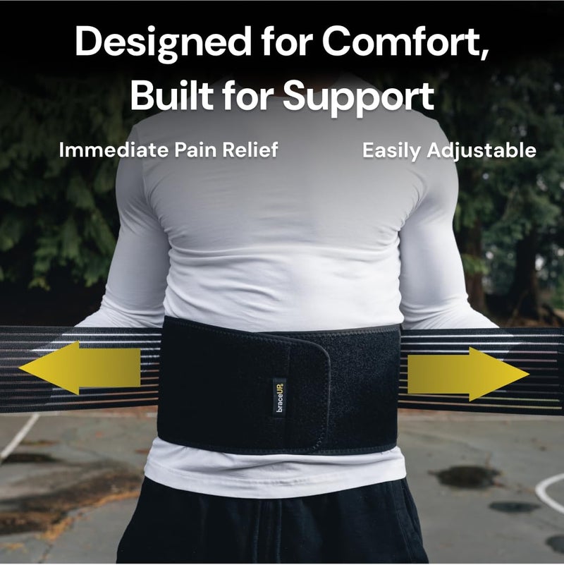 BraceUP Back Support Belt for Men and Women - Breathable Waist Lumbar Support Lower Back Brace for Sciatica, Herniated Disc, Scoliosis Lower Back Pain Relief, with Dual Adjustable Straps (XXL) - Image 3