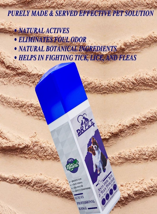 DR PET PLUS مسحوق دكتور بيت بلس للكلاب مصنوع من مكونات طبيعية فعالة، يساعد في مكافحة القراد والبراغيث، مناسب لجميع سلالات الكلاب - 100 غرام - Image 4