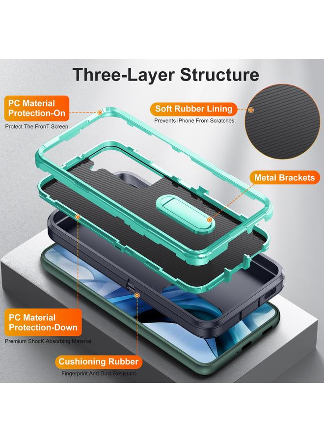 S-TOP Case For Samsung Galaxy S22+ 5G 3 in 1 Rugged Holder Phone Case - Image 4