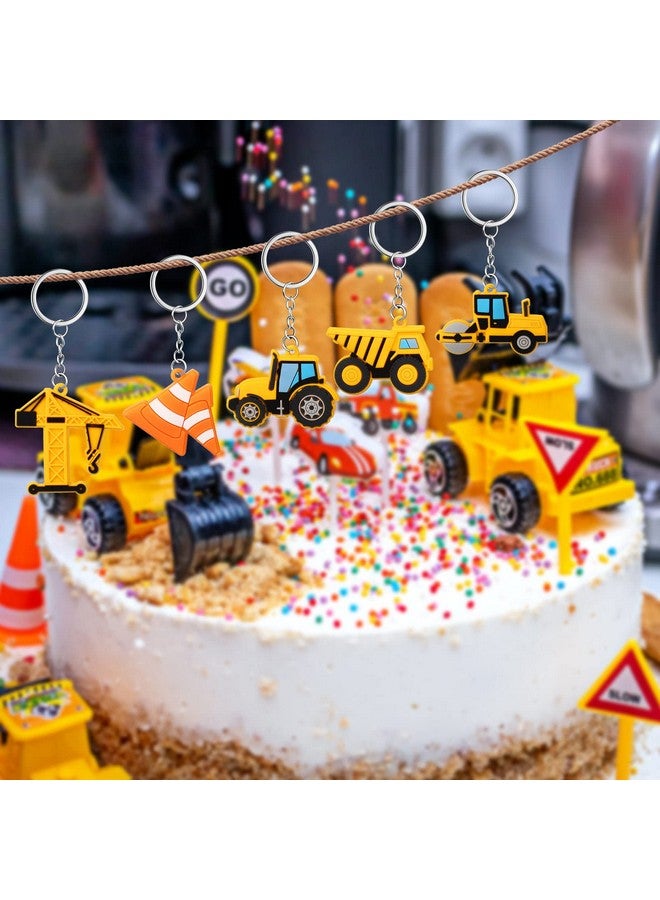 Fumete 36 Pcs Construction Party Favors Construction Key Chains Construction Engineering Excavator Tractor Keychain Birthday Party Supplies For Kids Baby Shower Return Gifts Construction Party Decorations - Image 3