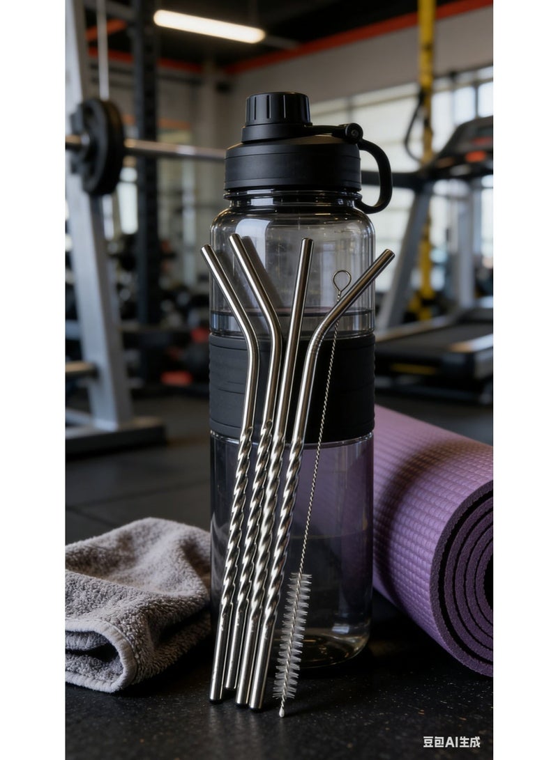 Metal Straw, Pack of 4 Reusable Drinking Straws and a brush - Image 2