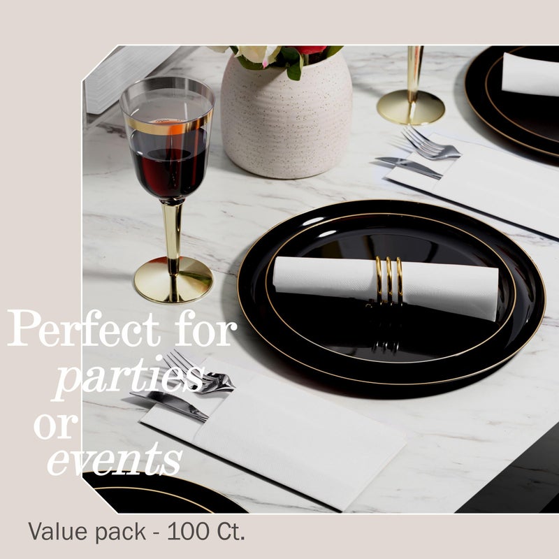 NAPEREE 100-Pack Disposable Napkins With Pocket For Flatware  White Napkins Paper For Wedding  Dinner Or Party  Built-In Pocket For Silverware  Prefolded - Image 5
