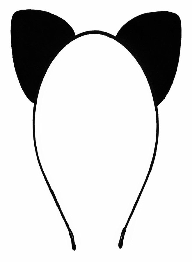 KICOFIT Cat Ears Black Halloween Costume Catwoman Ears Panther Leopard Leather Headband (Black, One Size) - Image 1