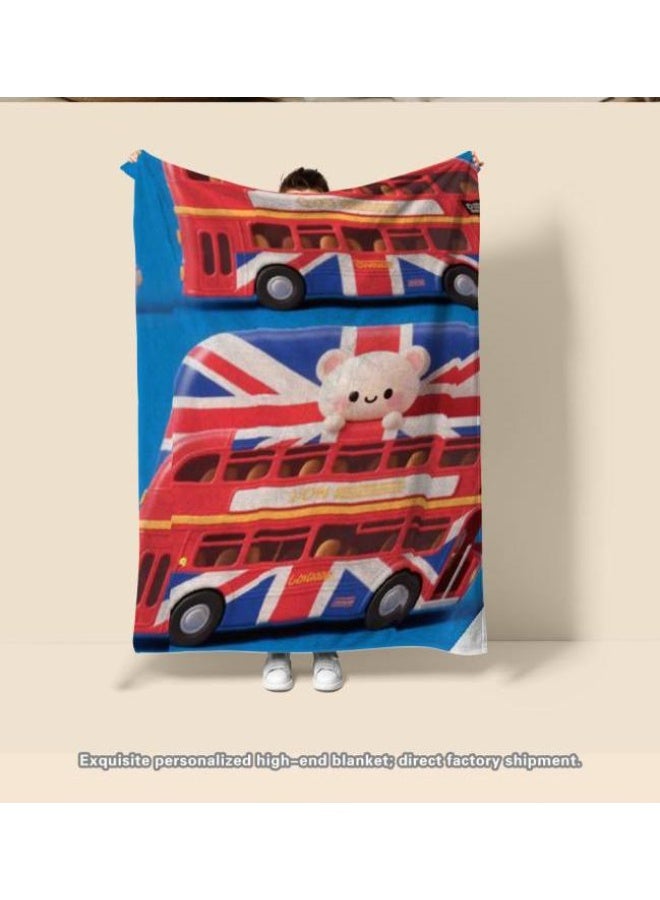 general Baby and children's cartoon flannel thin blanket (warm and comfortable, suitable for sleep, game use) 70cm*100cm - Image 2