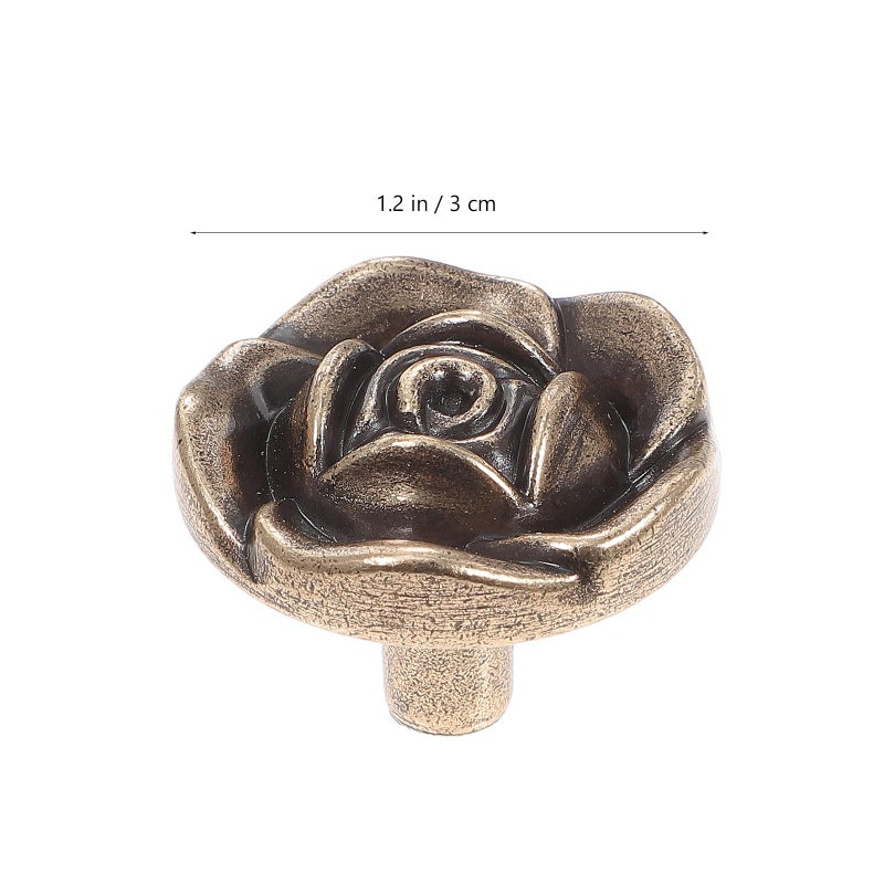 Vintage Rose Flower Cabinet Knobs 8pcs Drawer Pulls Single Hole Kitchen Hardware - Image 3