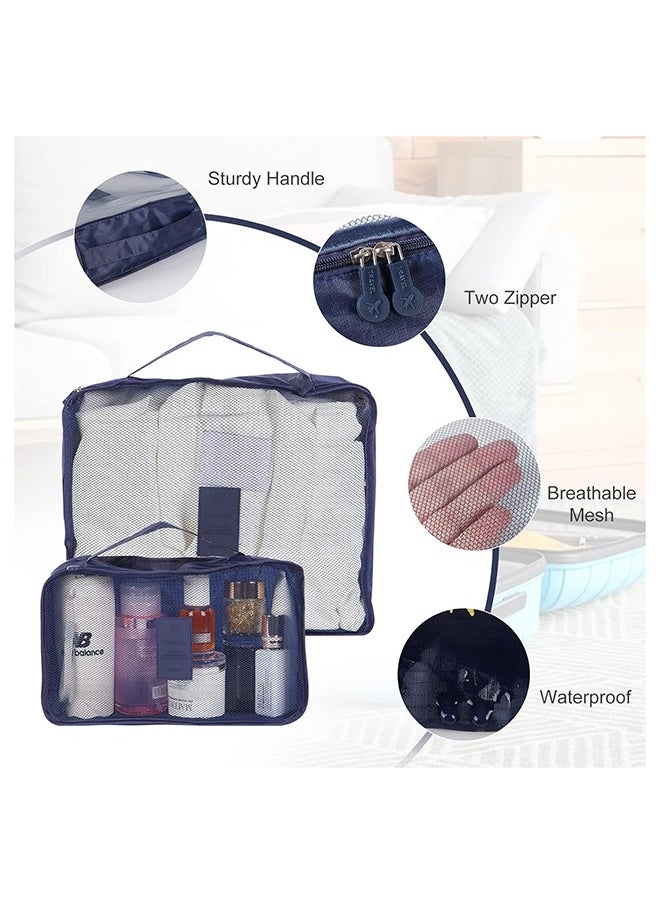SKY-TOUCH - 6Pcs Set Travel Luggage Organizer Packing Cubes Set Storage Bag Waterproof Laundry Bag Traveling AccessoriesBlue - Image 1