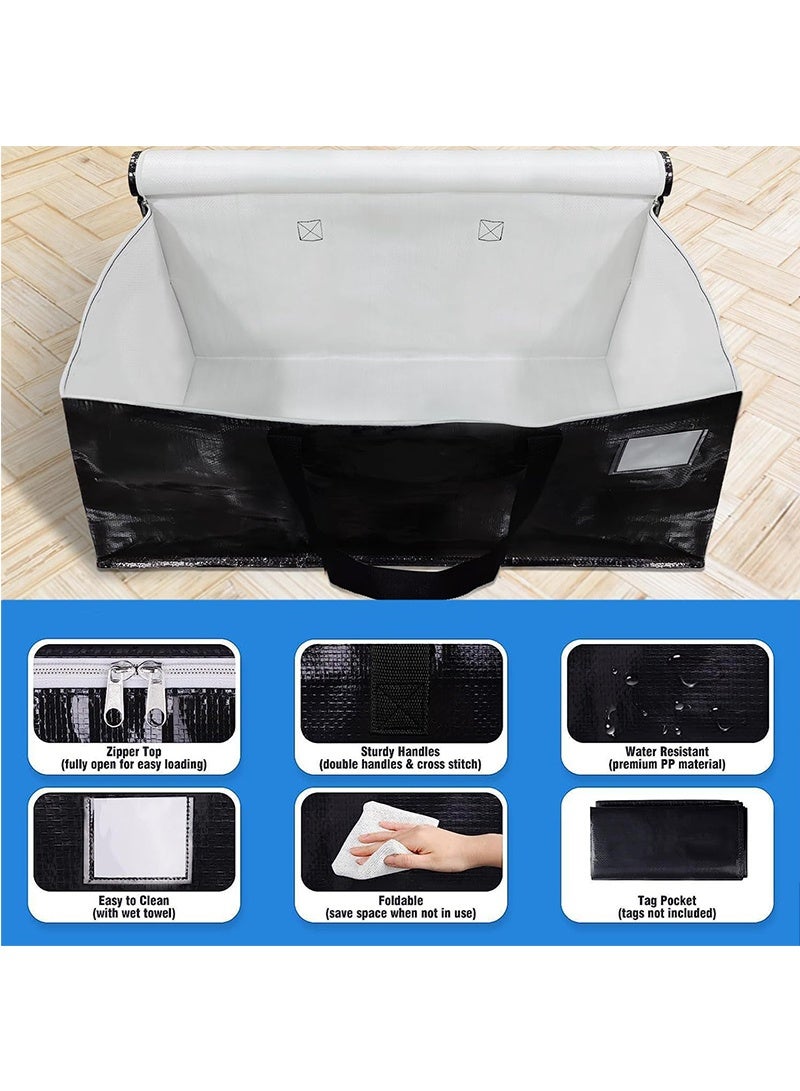 Topyich 4 Pack Heavy Duty Packing Bags,93L Extra Large Moving Bags with Zipper, Reinforced Handles and Tag Pocket,Storage Bags for Space Saving, Fold Flat - Image 3