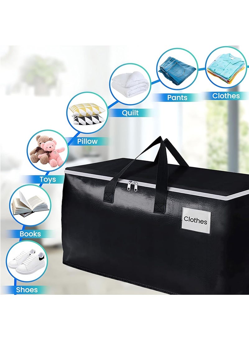Topyich 4 Pack Heavy Duty Packing Bags,93L Extra Large Moving Bags with Zipper, Reinforced Handles and Tag Pocket,Storage Bags for Space Saving, Fold Flat - Image 2